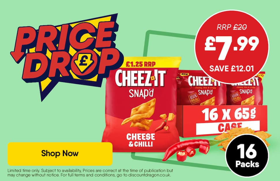 16 x 65g bags Cheez It £7.99 - RRP £20