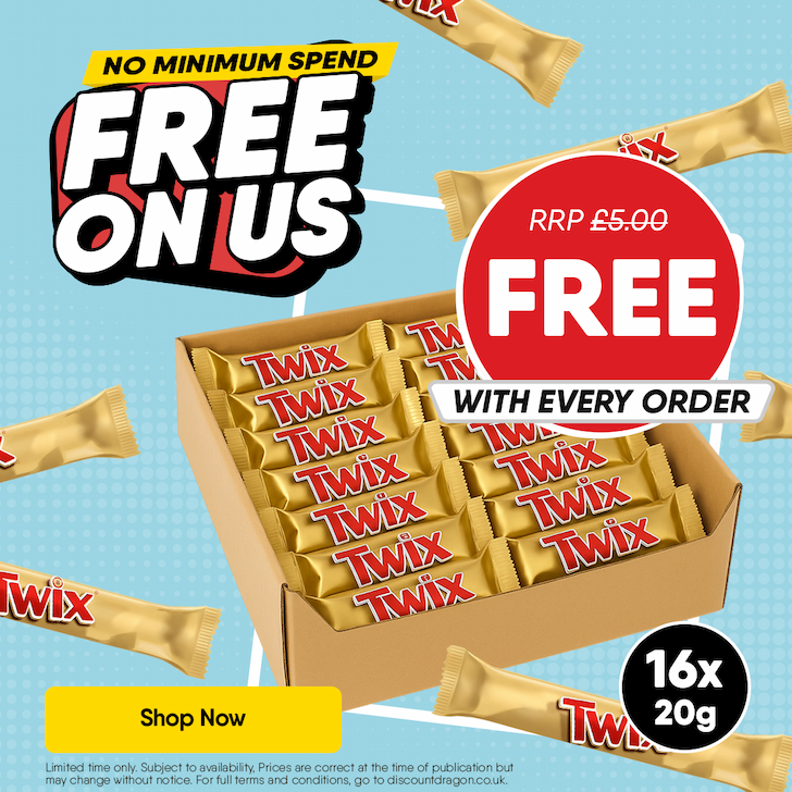 16 x 20g FREE Twix bars with every order- RRP £5