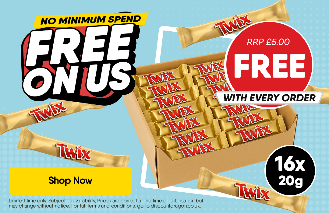 16 x 20g Twix bars free with every order