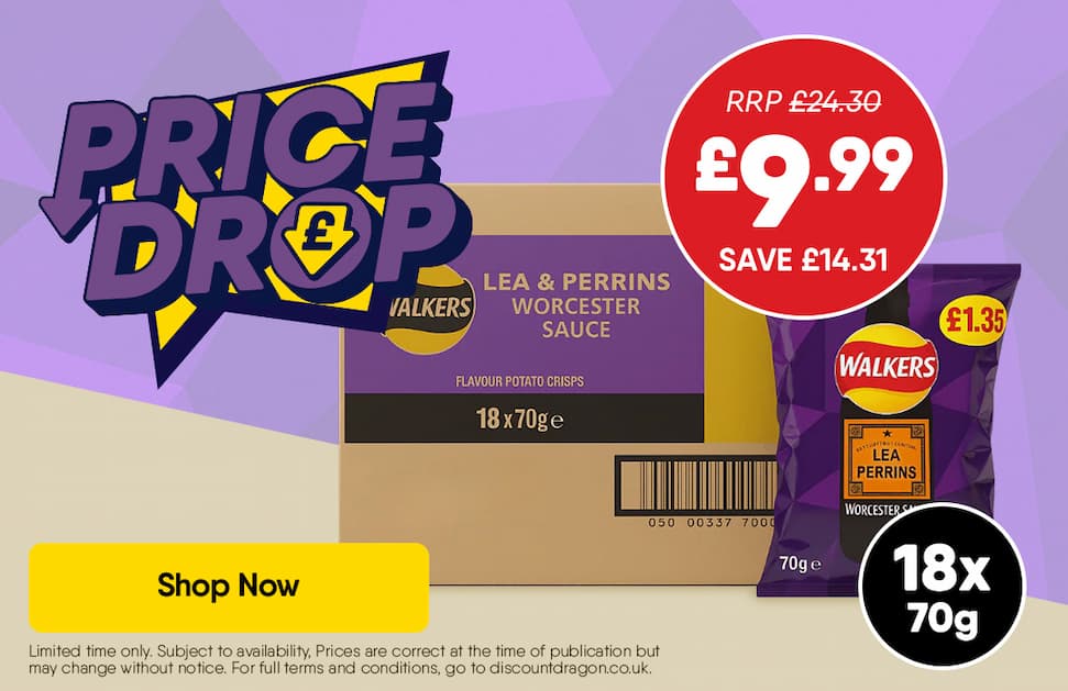 18 x 70g Walkers Worcester Sauce £9.99