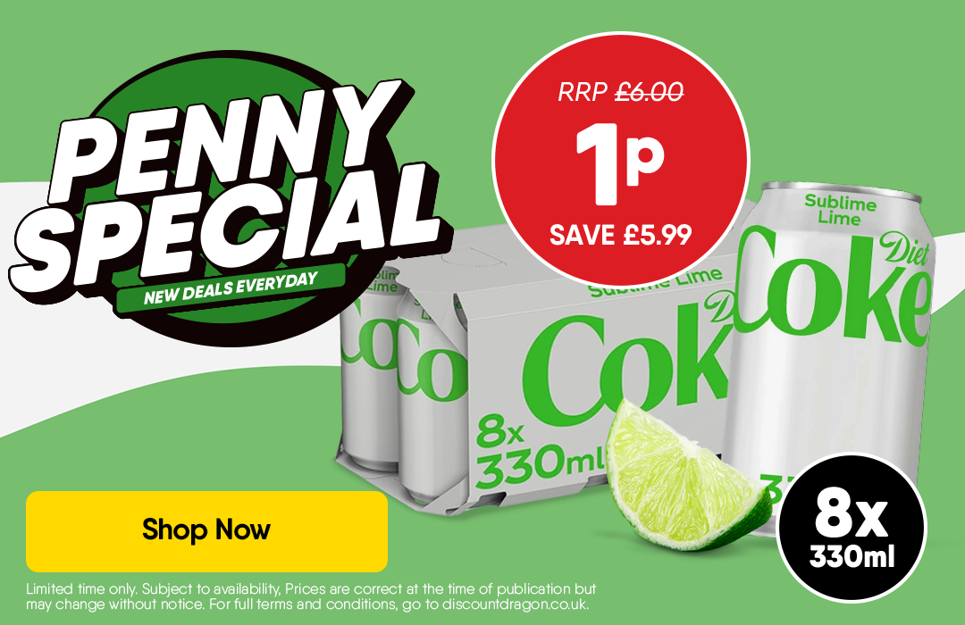 8 x 330ml Diet Coke Sublime cans 1p - RRP £6