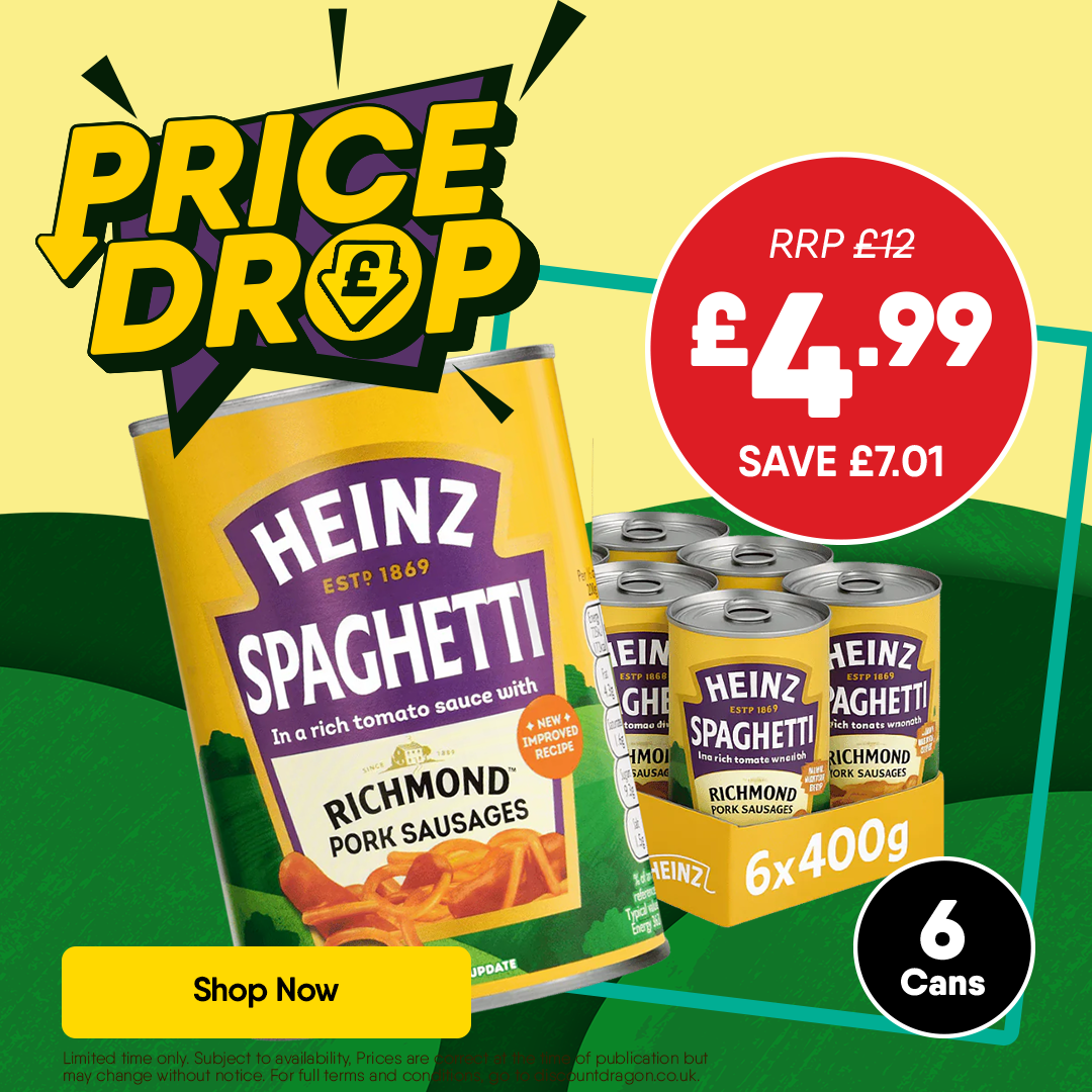 6 x 400g Heinz Spaghetti with sausages £4.99