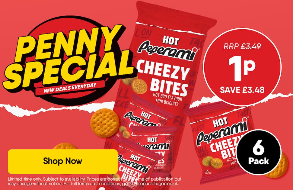 6 x Peperami Cheezy Bites Crisps 1p - RRP £3.49