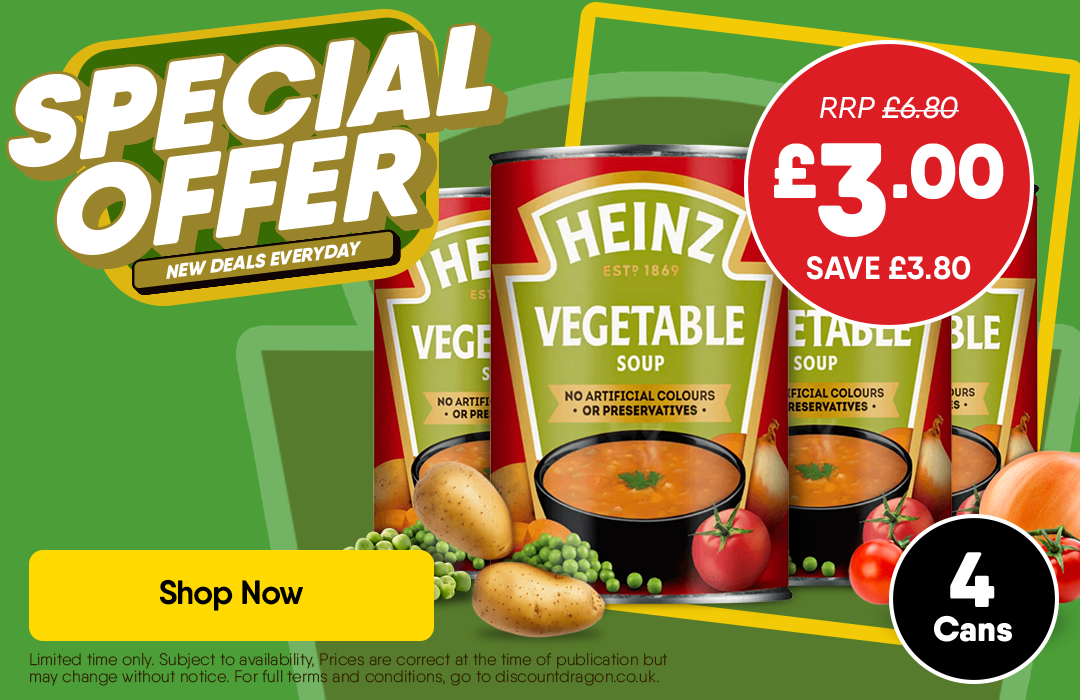 4 x Heinz vegetable soup £3 - RRP £6.80