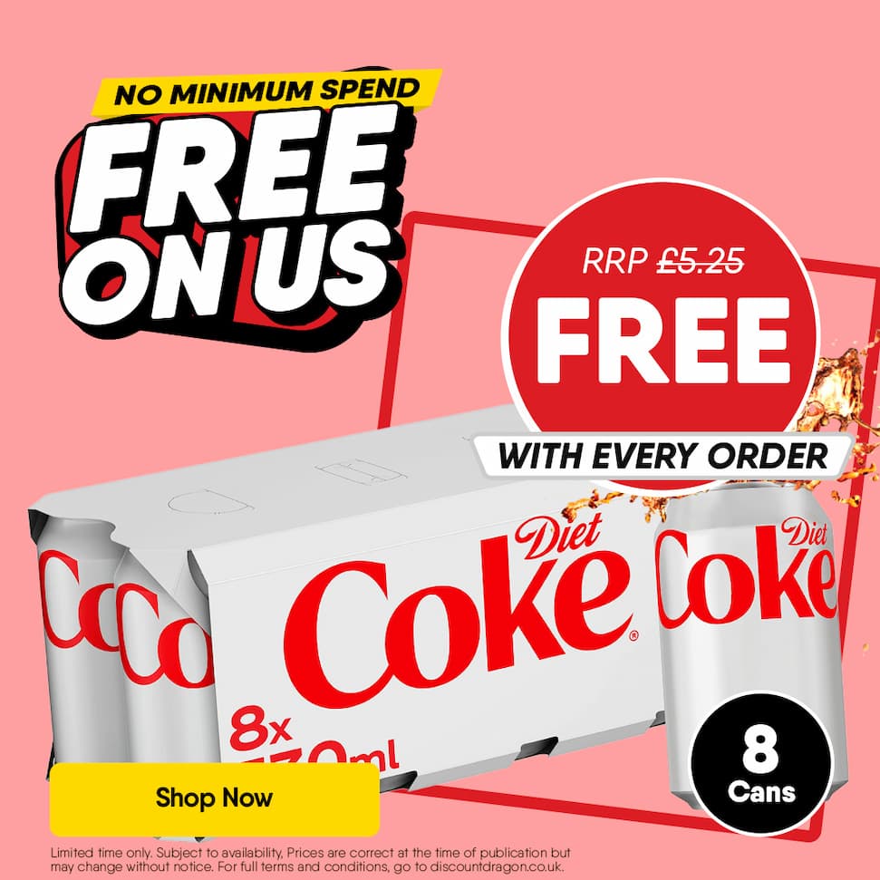 8 x Diet Coke cans free every order