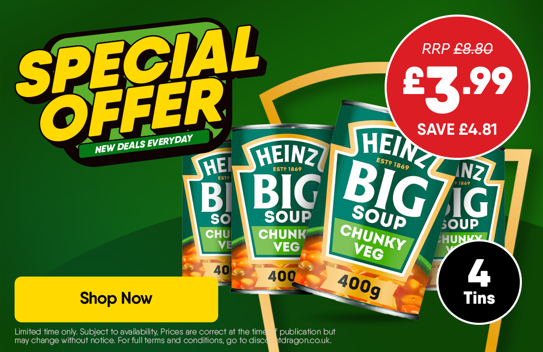 4 x Heinz vegetable soup tins £3.99