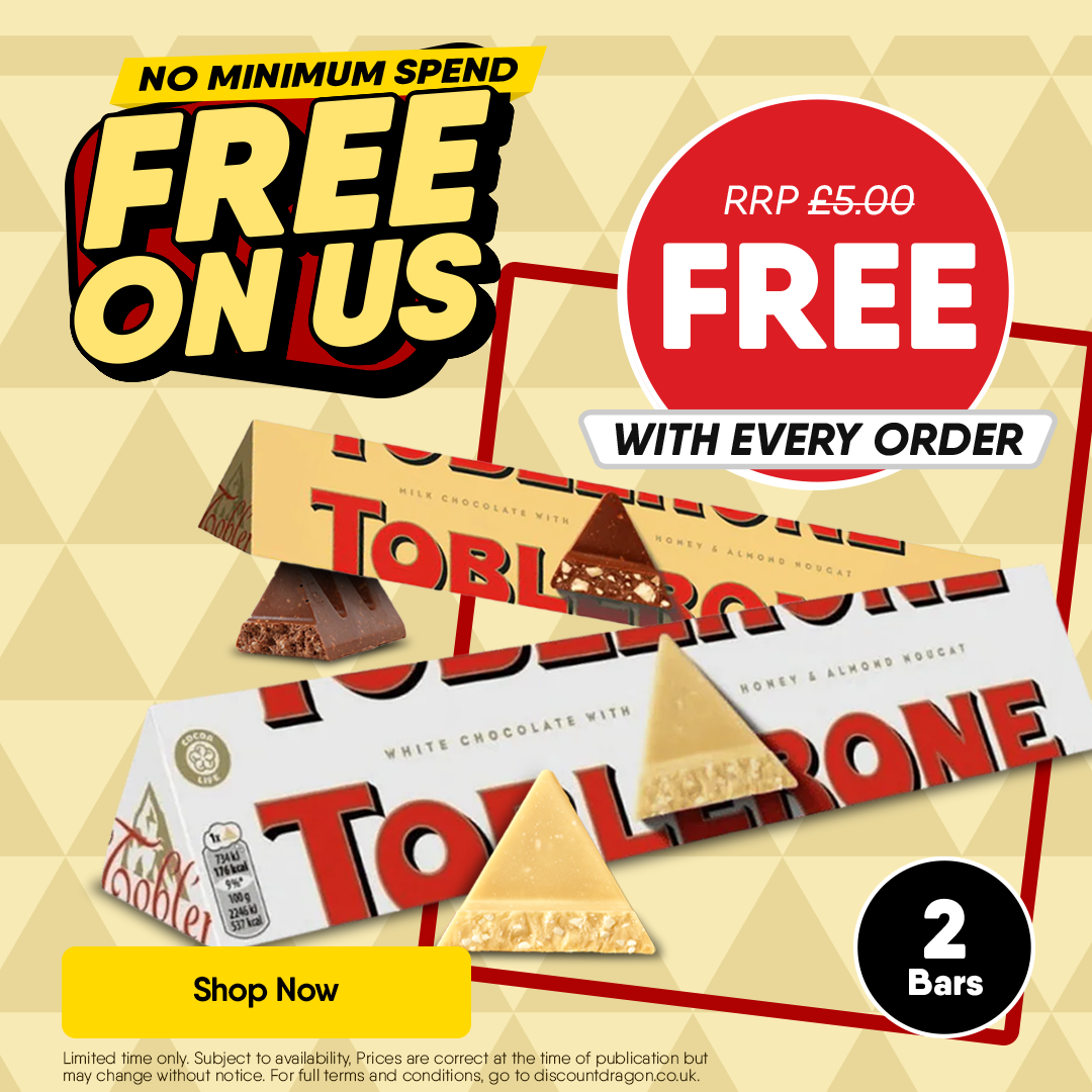 2 x Toblerone bars free every order