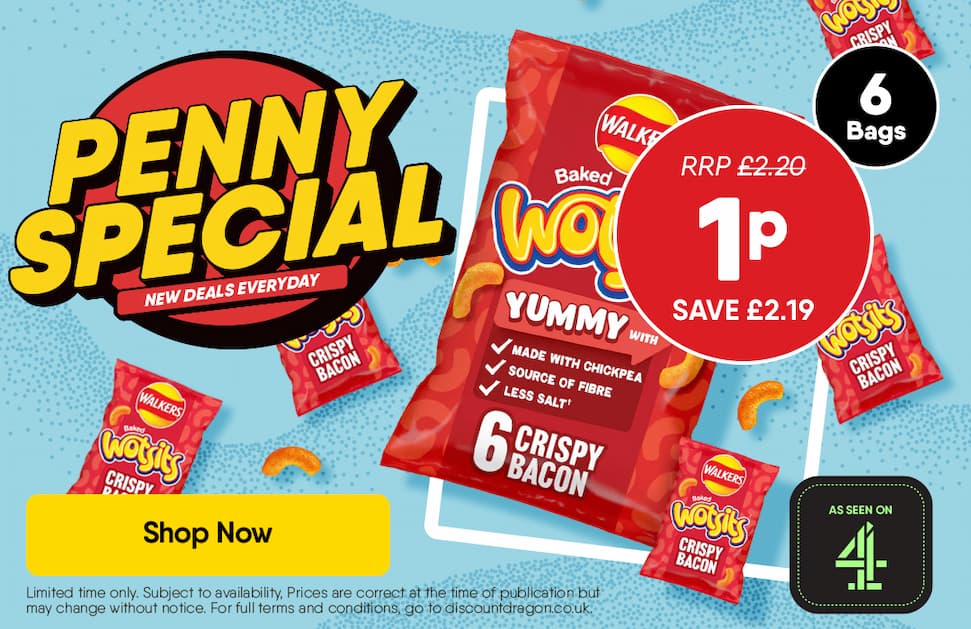 6 x Wotsits - 1p - RRP £2.20