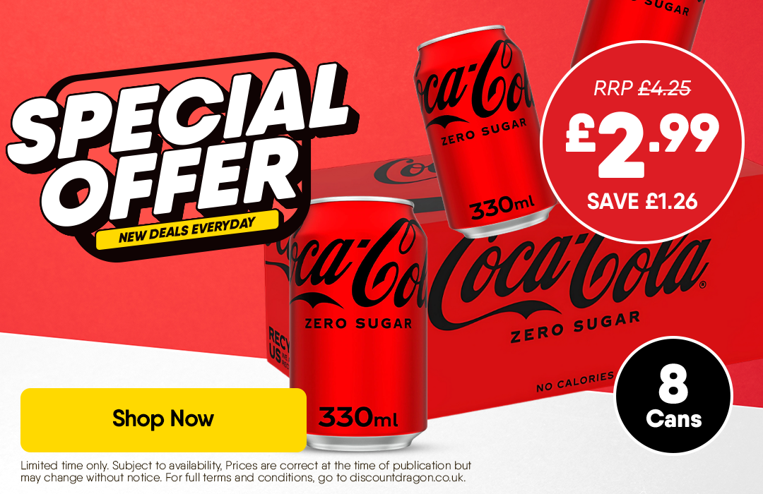 8 x 330ml Cans Coca-Cola Zero £2.99