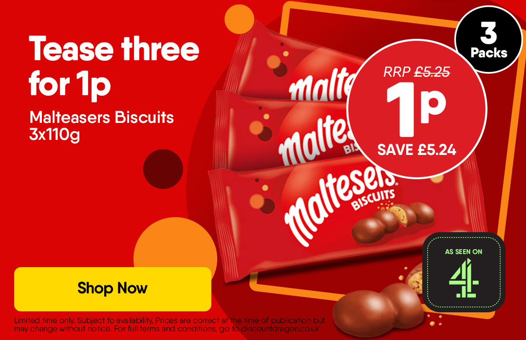 3 x Maltesers Chocolate Biscuits 1p