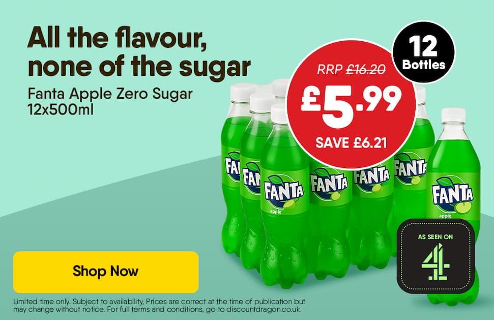 12 x 500ml Bottles Fanta Apple Zero Sugar £5.99