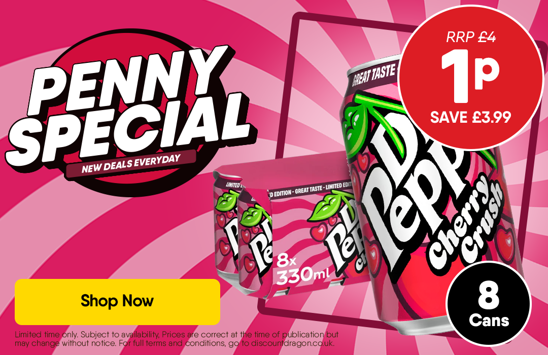 8 x 330ml Cans Dr Pepper Zero Cherry Crush 1p