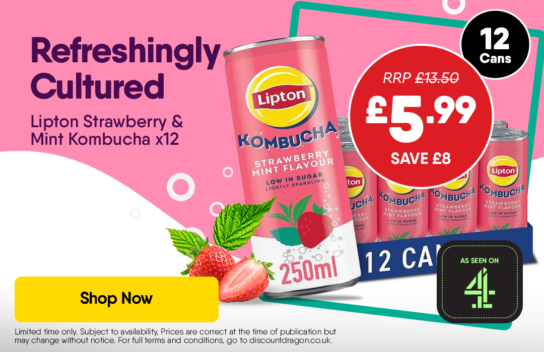 12 x 250ml Cans Lipton Kombucha Sparkling £5.99