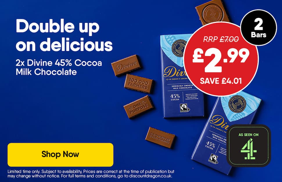 2 x Divine Chocolate - £2.99