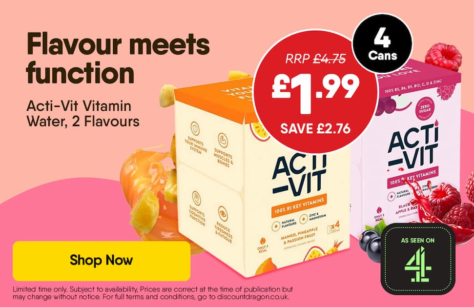 4 x Acti-Vit Vitamin Water - £1.99
