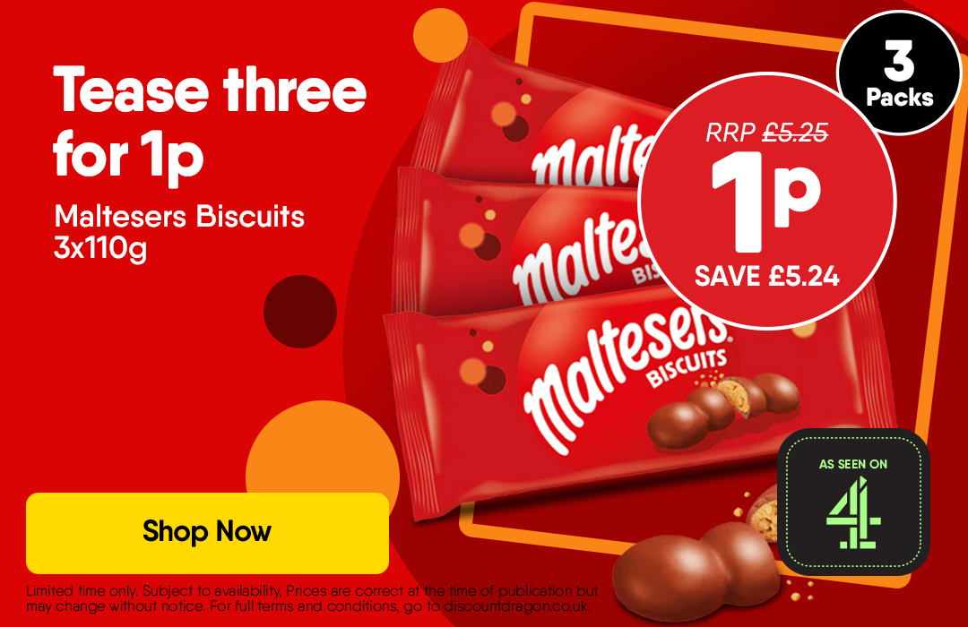 3 x Maltesers Chocolate Biscuits 1p