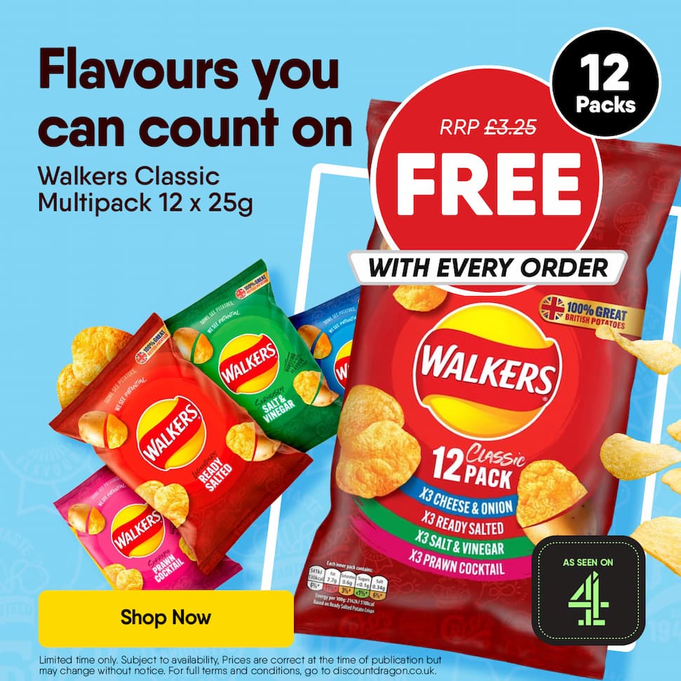 12 x Walkers Classic Variety Multipack - FREE