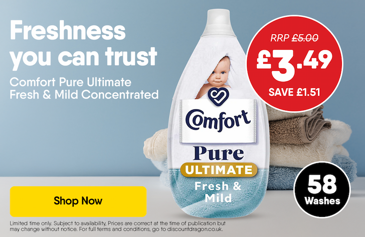 58 Washes Comfort Pure Ultimate Fresh & Mild Concentrated - 3.49
