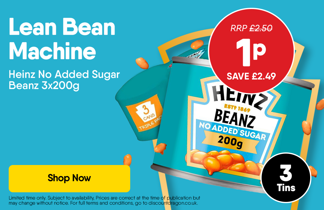 3 x Heinz Beanz No Added Sugar - 1p