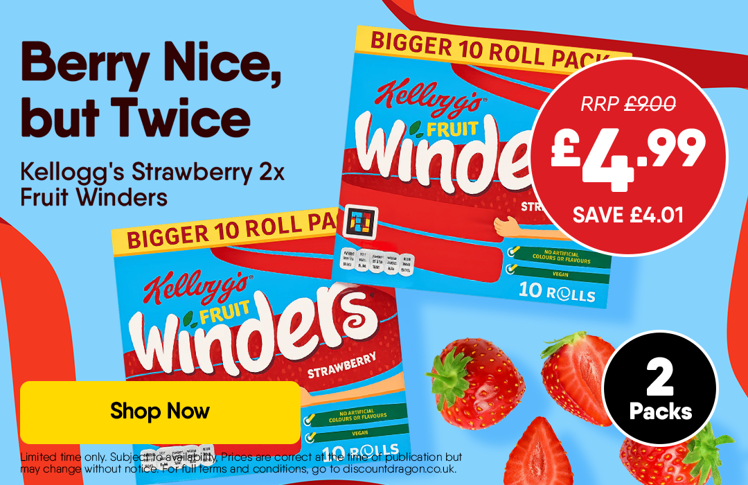 20 x Kellogg's Fruit Winders Strawberry 4.99
