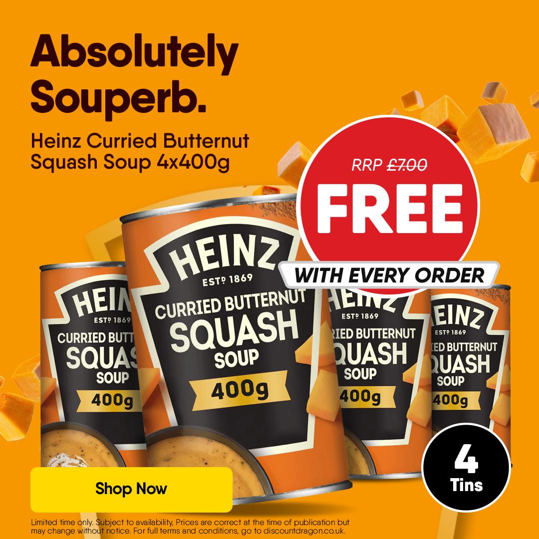 4 x Heinz Curried Butternut Squash Soup - FREE