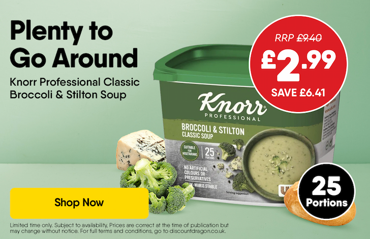 425g Tub Single Knorr Professional Classic Broccoli & Stilton Soup - 2.99