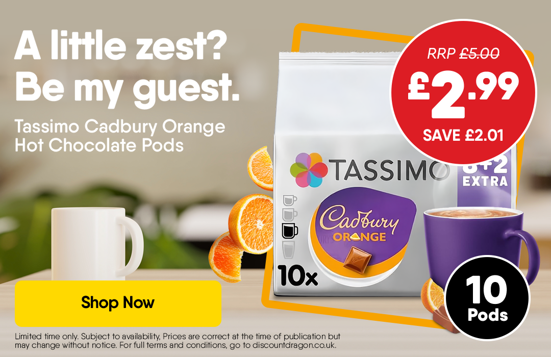 10 Pack Tassimo Cadbury Orange Hot Chocolate Pods 8+2 Pods