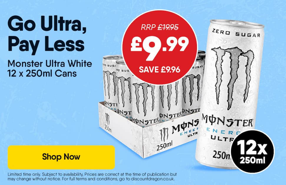 12 x 250ml Cans Monster Ultra White
