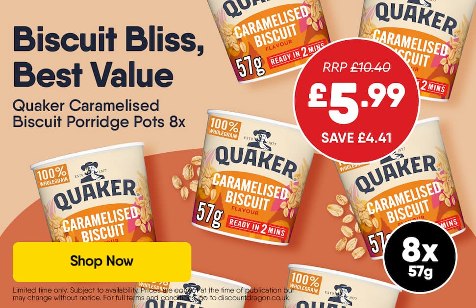 Quaker Caramelised Biscuit Porridge Pots 8x