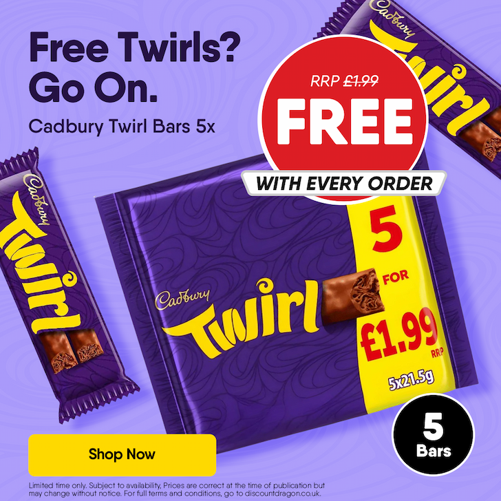 5 x 21.5g Bars Cadbury Twirl Chocolate Bars
