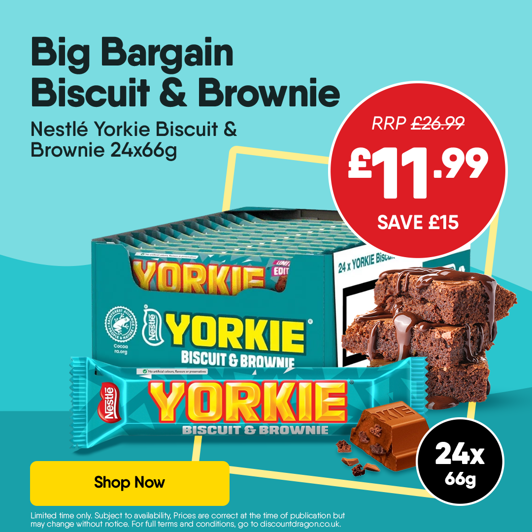 Yorkie Duo Biscuit & Brownie Flavour Milk Chocolate Bars 24 x 66g Bars