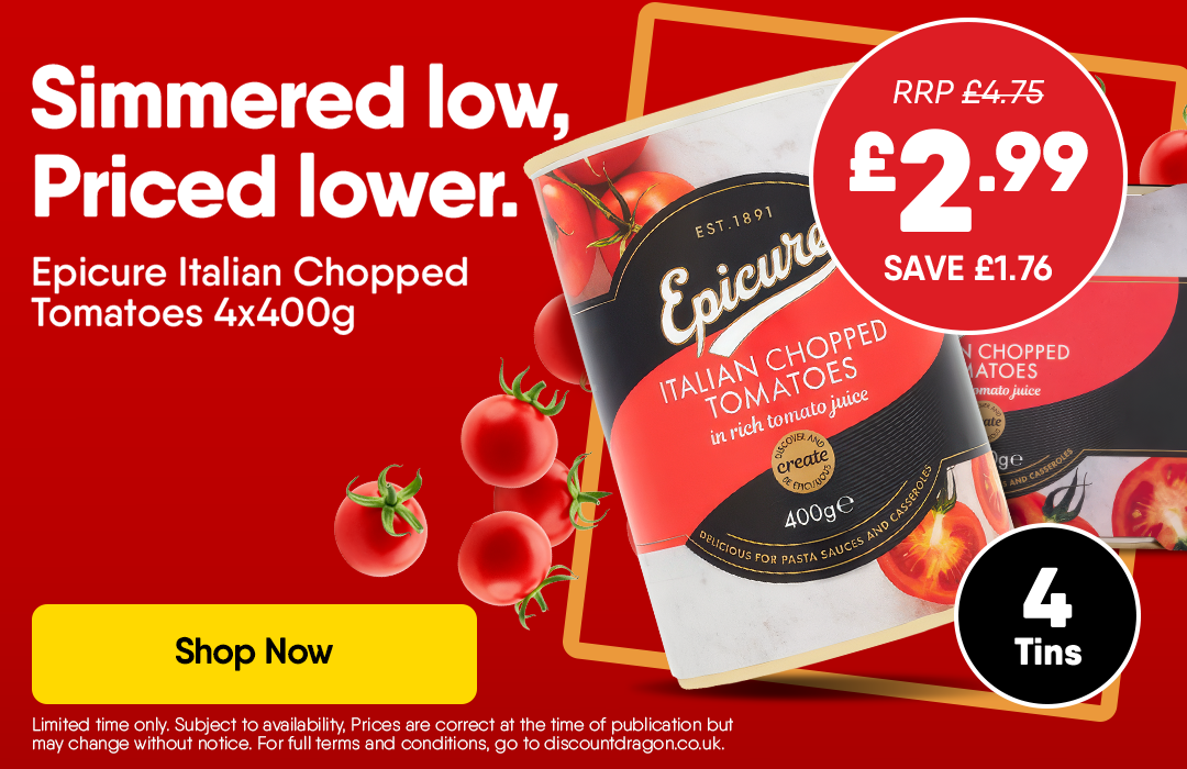 4 x Epicure Chopped Tomatoes - 400g