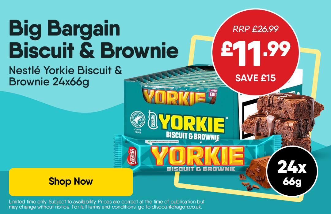 Yorkie Duo Biscuit & Brownie Flavour Milk Chocolate Bars 24 x 66g Bars