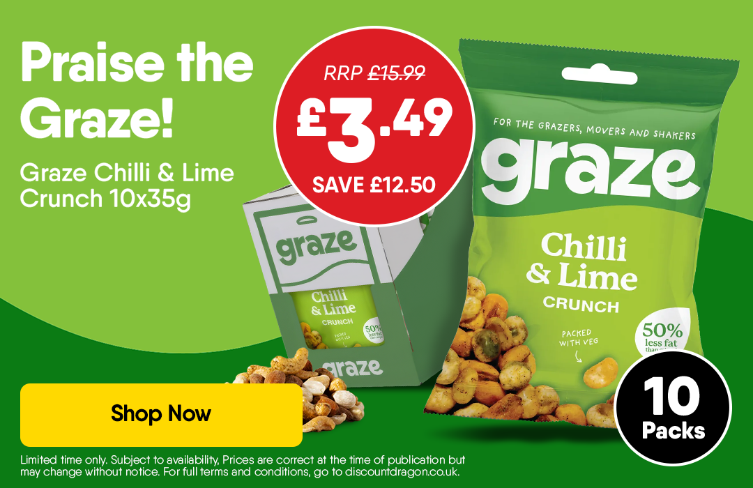 10 x 35g Packs Graze Chilli and Lime Crunch 10 x 35g Packs