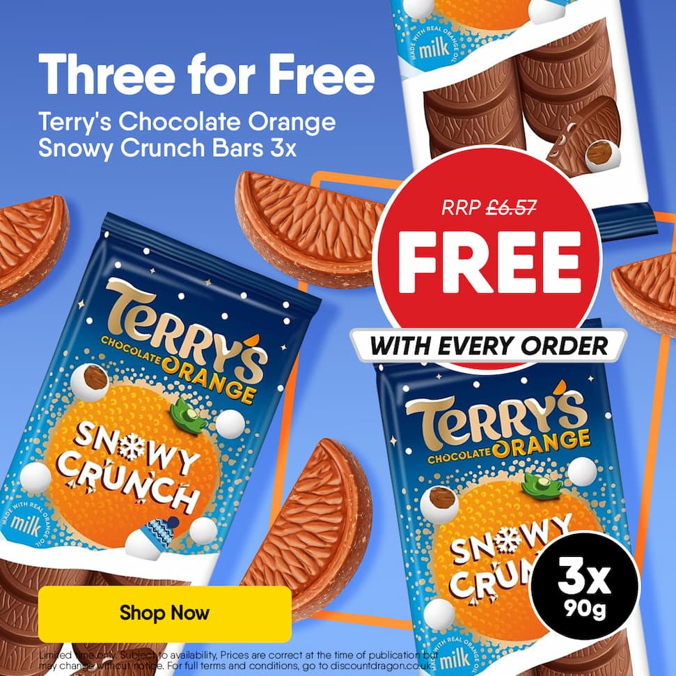 MULTIBUY 3 x Terry's Chocolate Orange Snowy Crunch Bar 90g