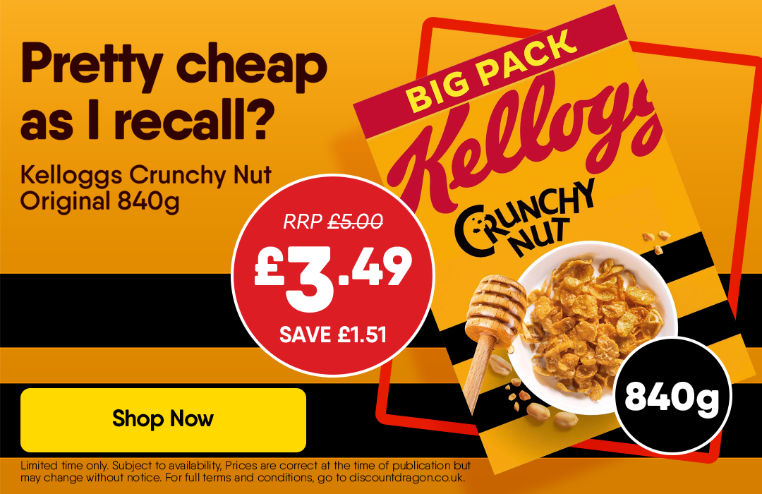 Kellogg's Crunchy Nut Original Breakfast Cereal 840g