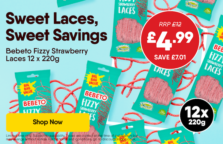 Bebeto Fizzy Strawberry Laces 12x220g