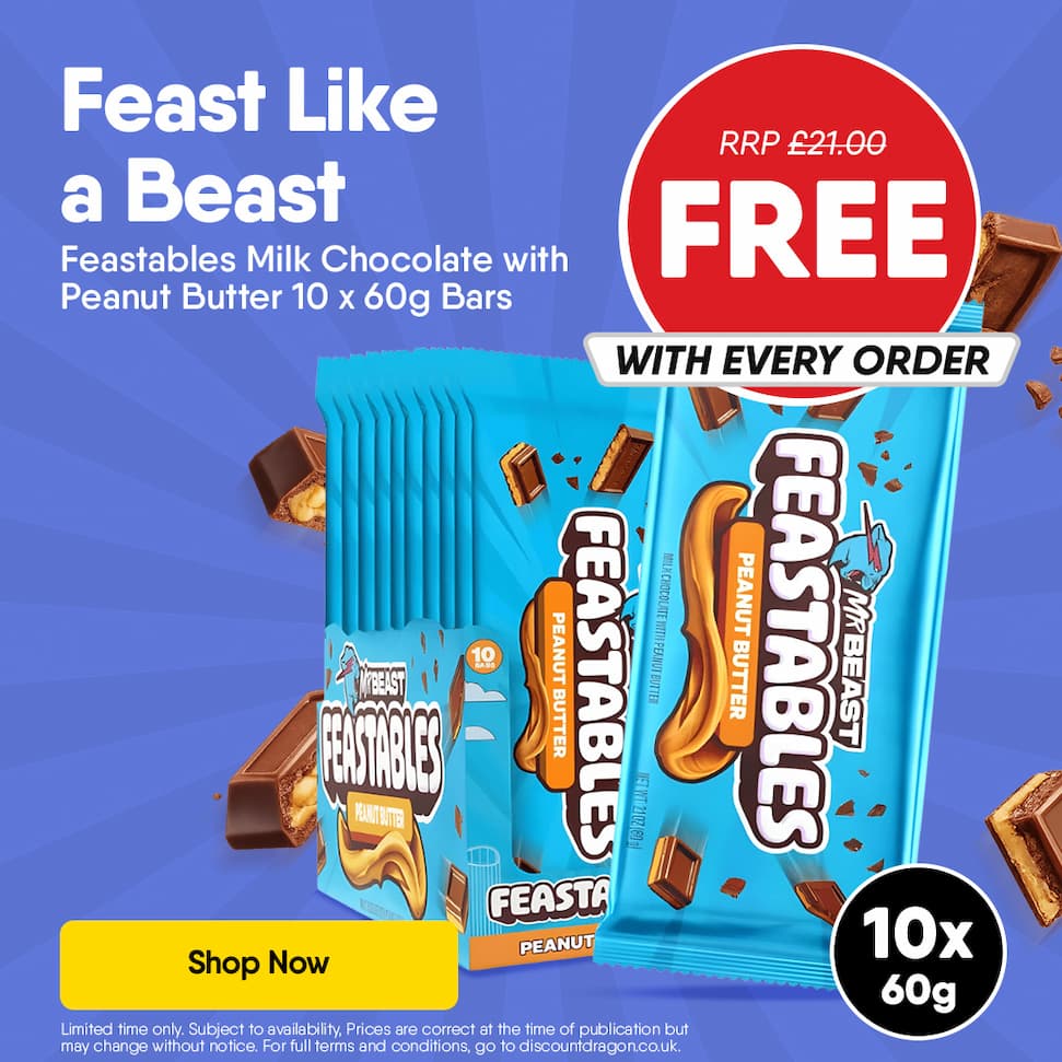 Mr Beast Feastables Milk Chocolate with Peanut Butter 10 x 60g Bars