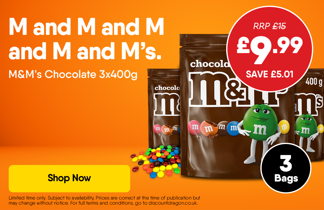 3x400g M and M's Chocolate Bags - 9.99