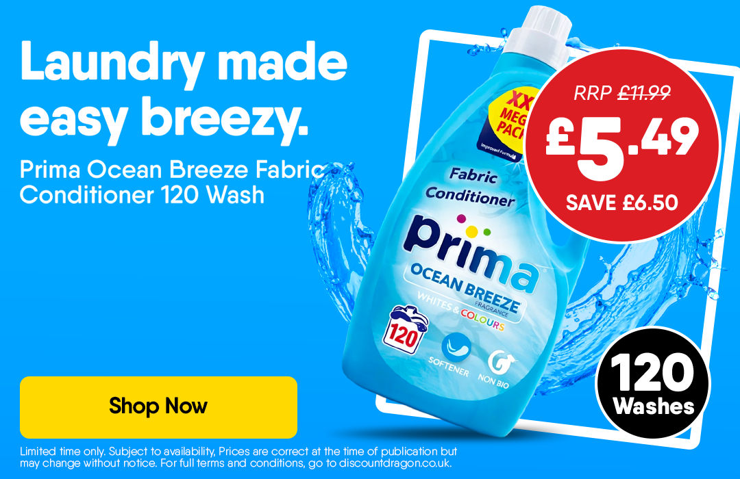 Prima Fabric Conditioner Ocean Breeze 120 Wash