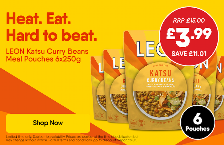 LEON Katsu Curry Beans Meal Pouches 
