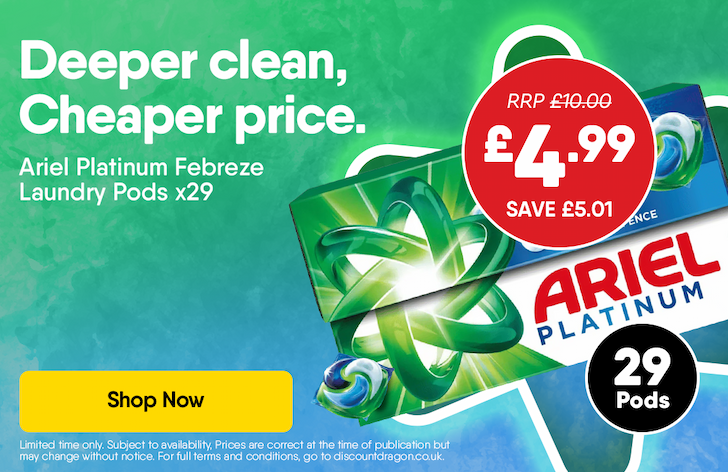 29 Ariel Febreeze Pods for £4.99 