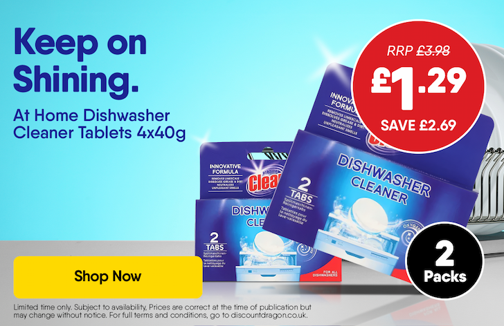 2 packs At Home Dishwasher Cleaner