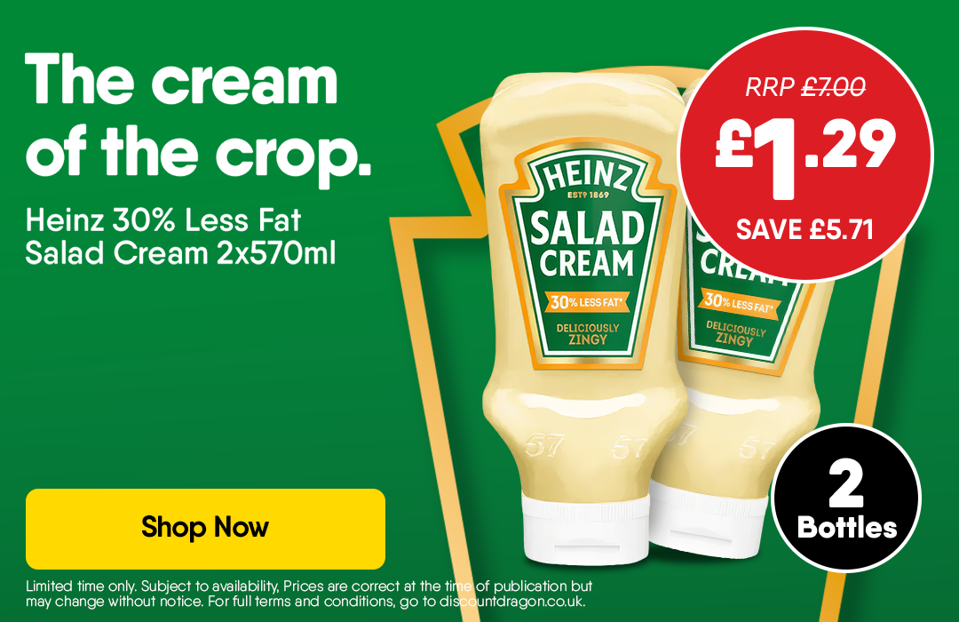 2 x Heinz Salad Cream 30% Less Fat