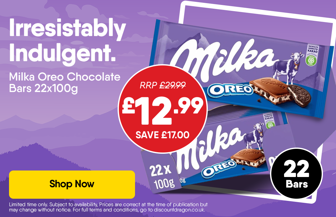 22 x Milka Oreo 100g Bars - 12.99