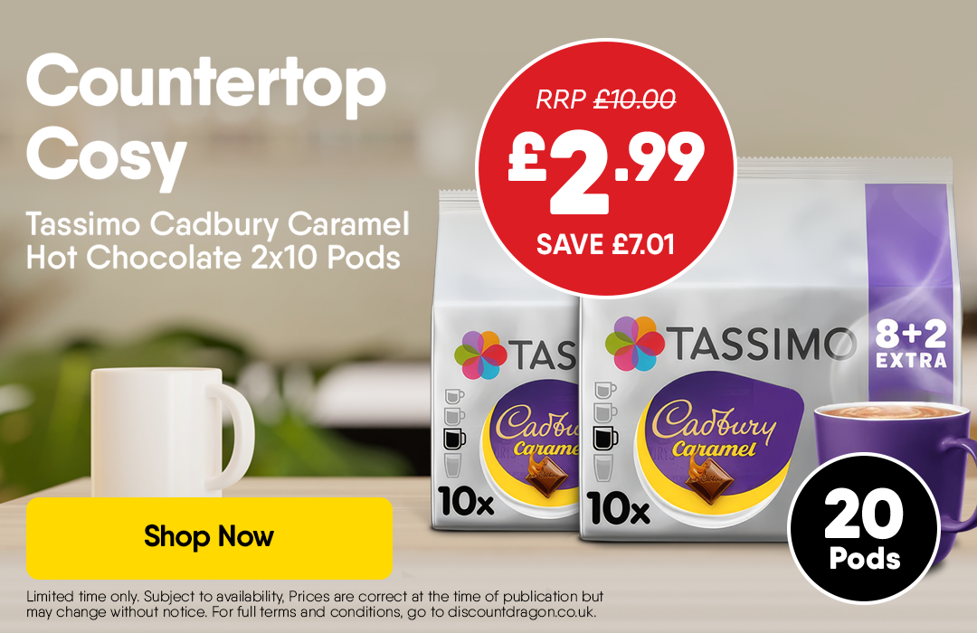 20 Pods - Tassimo Cadbury Caramel Hot Chocolate - 2.99