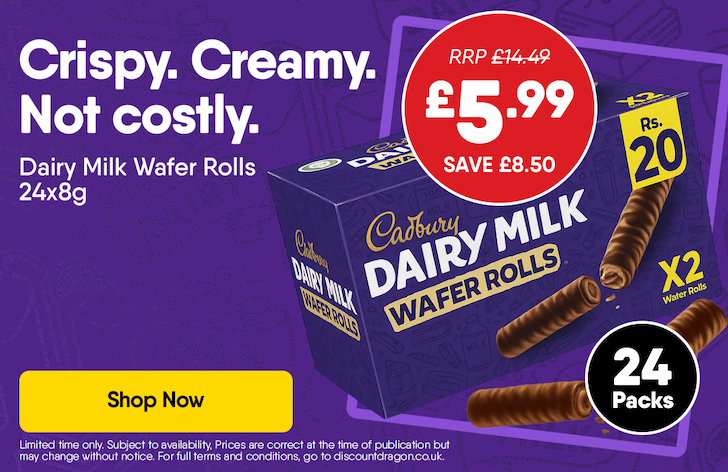 24 packs of Dairy Milk Wafers for £5.99