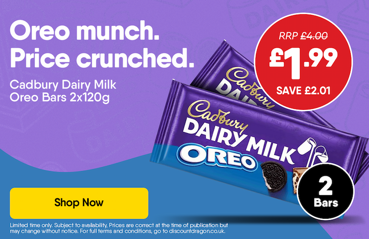 120g Bar Cadbury Dairy Milk Oreo