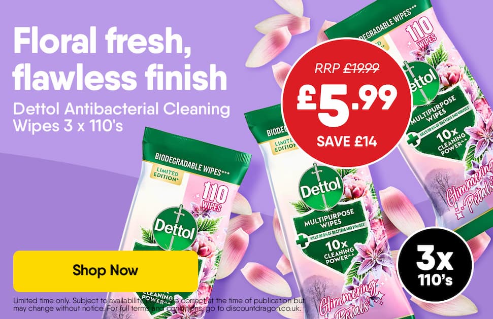 Dettol Antibacterial Multipurpose Cleaning Wipes 3 x 110's