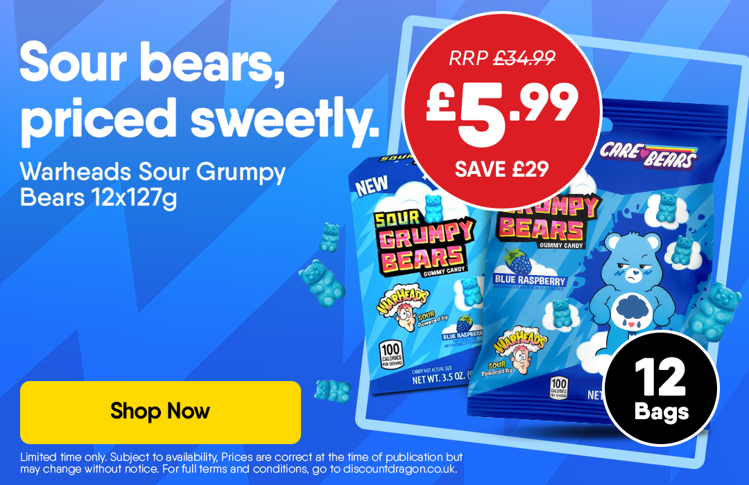 12 Bags of Warhead Sour Bears for £5.99